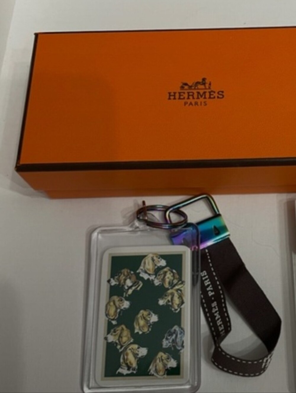 Hermes Women’s Orange Gift Box with Keychain Lanyard/ LIKE NEW